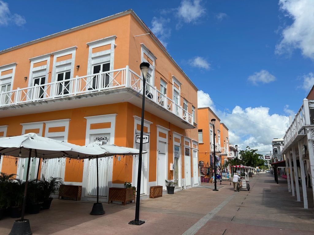 Colourful buildings in San Miguel de Cozumel.