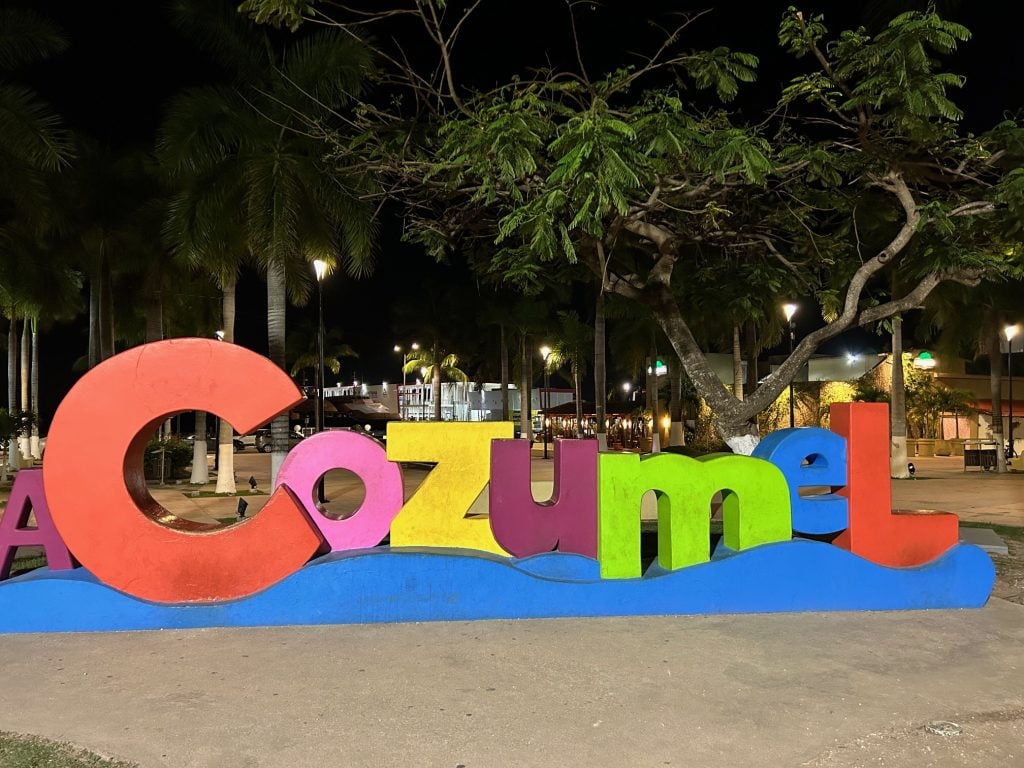 Colourful Cozumel sign