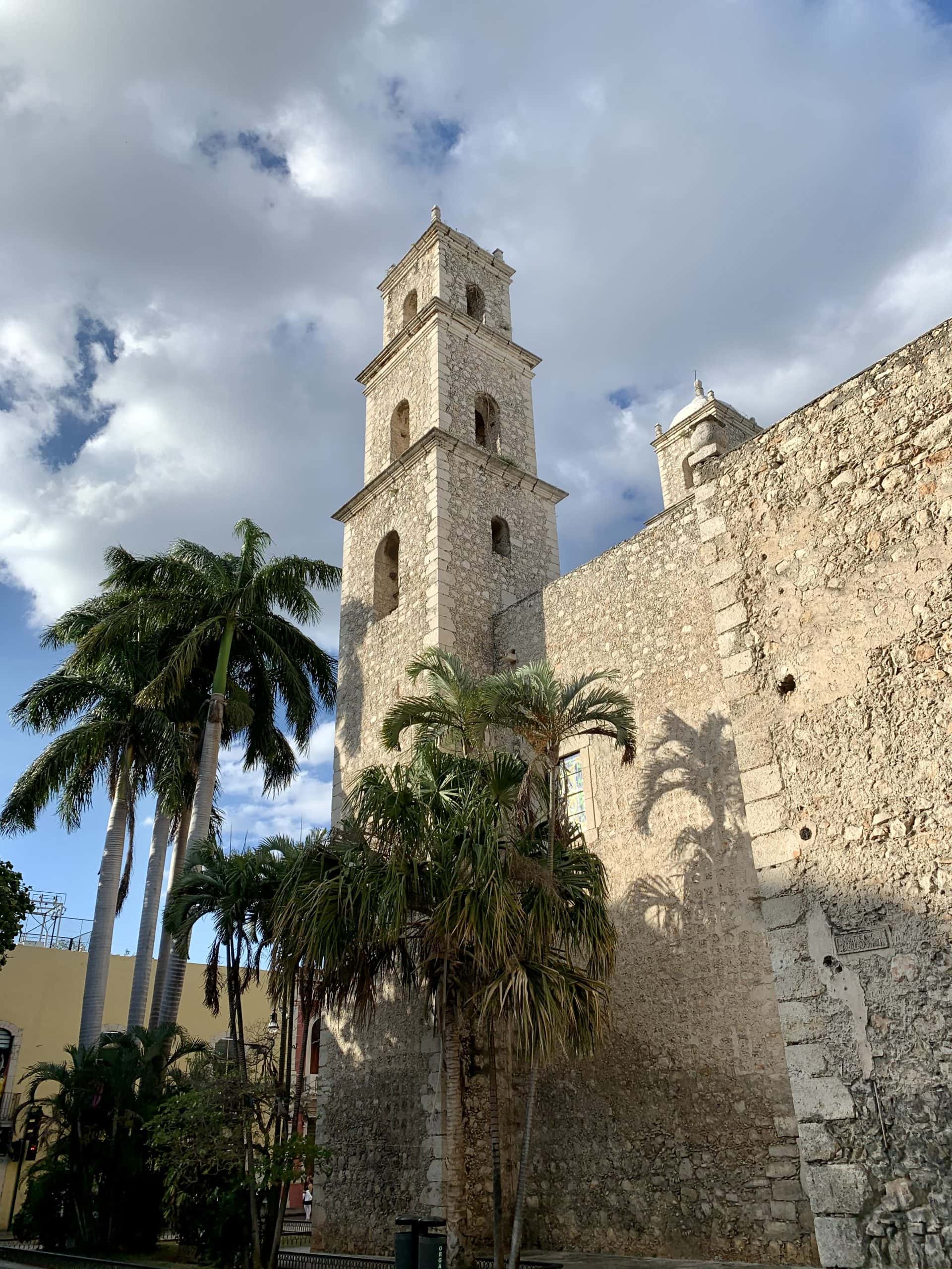 A church in the central historic district of Merida, Mexico.