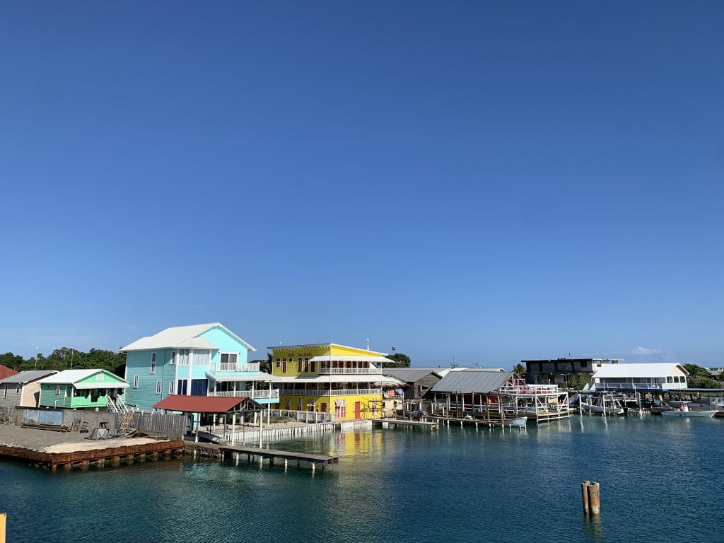 Coming into Utila, Honduras from the Roatan ferry.