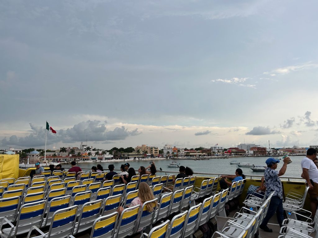 Ferry from Playa del Carmen arriving in Cozumel.