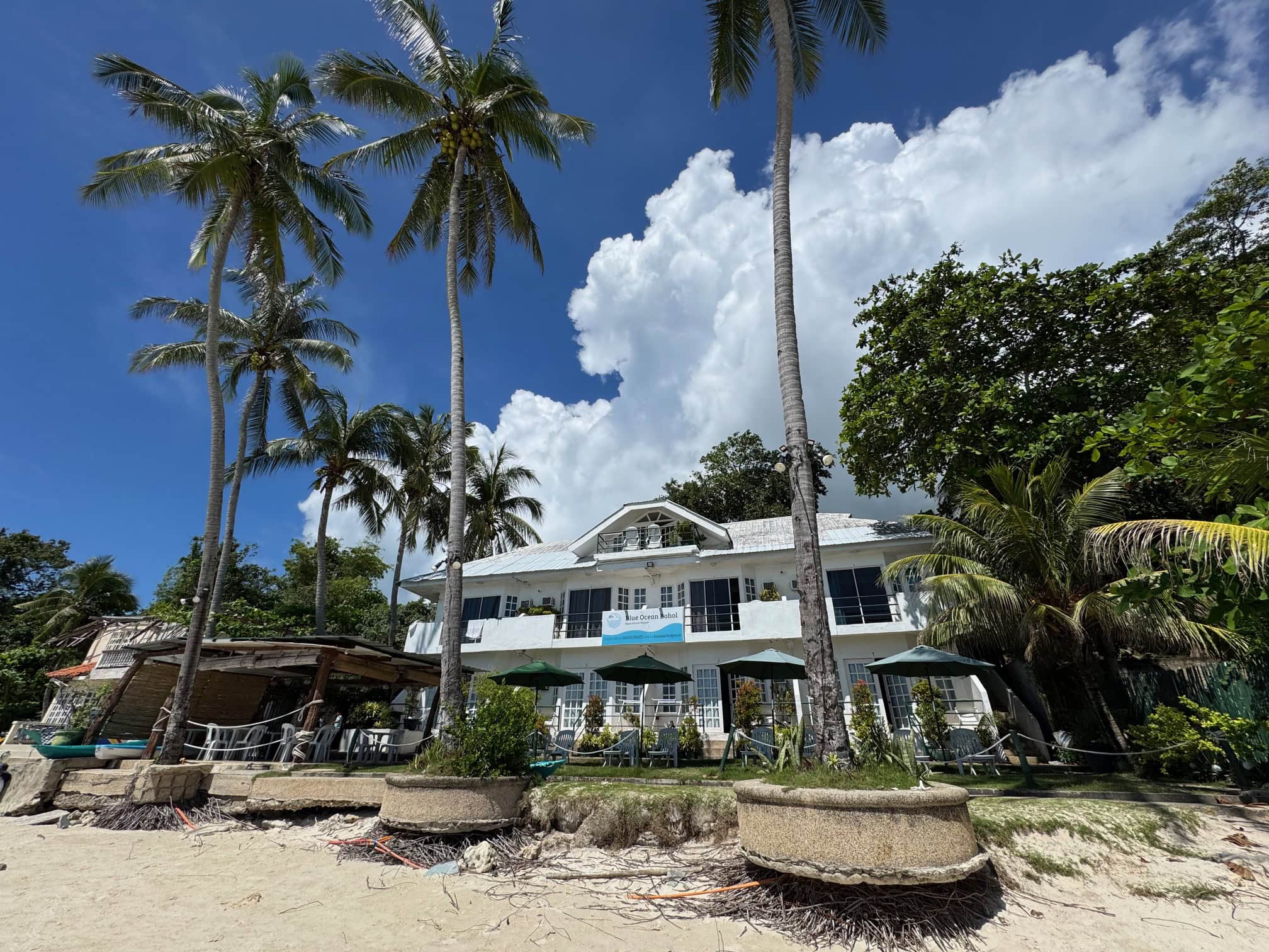 Beachfront dive resort: Dive-focused accommodations like Bluewater Panglao Dive Resort offer easy access to dive sites and friendly instructors