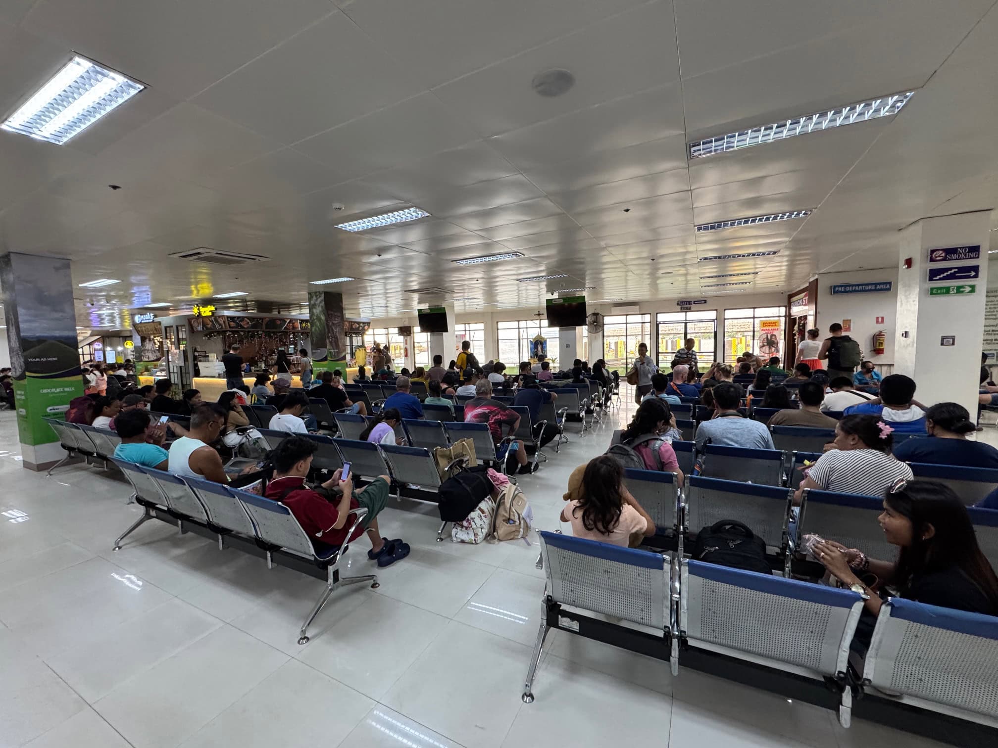 Waiting area of the ferry on the way to Bohol from Cebu.