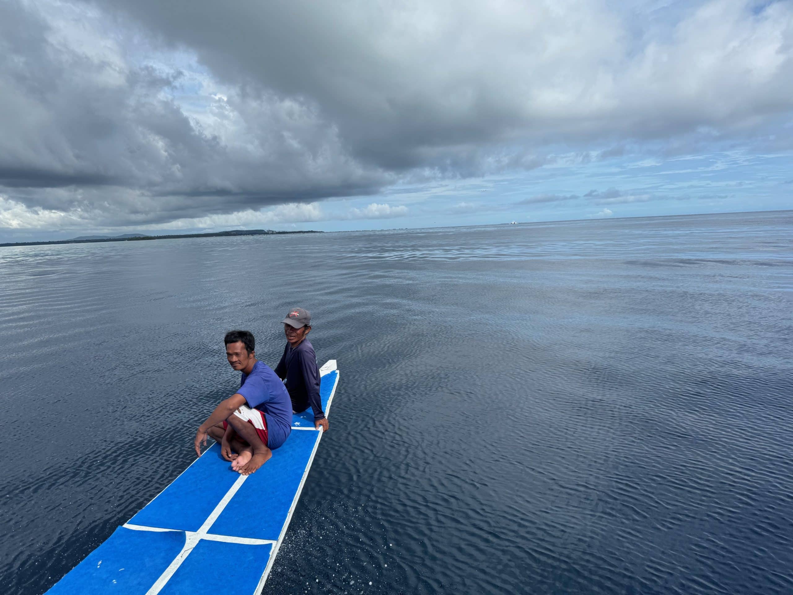 Boat anchored near Pamilacan Island in Bohol, a peaceful getaway known for dolphin watching and snorkeling.
