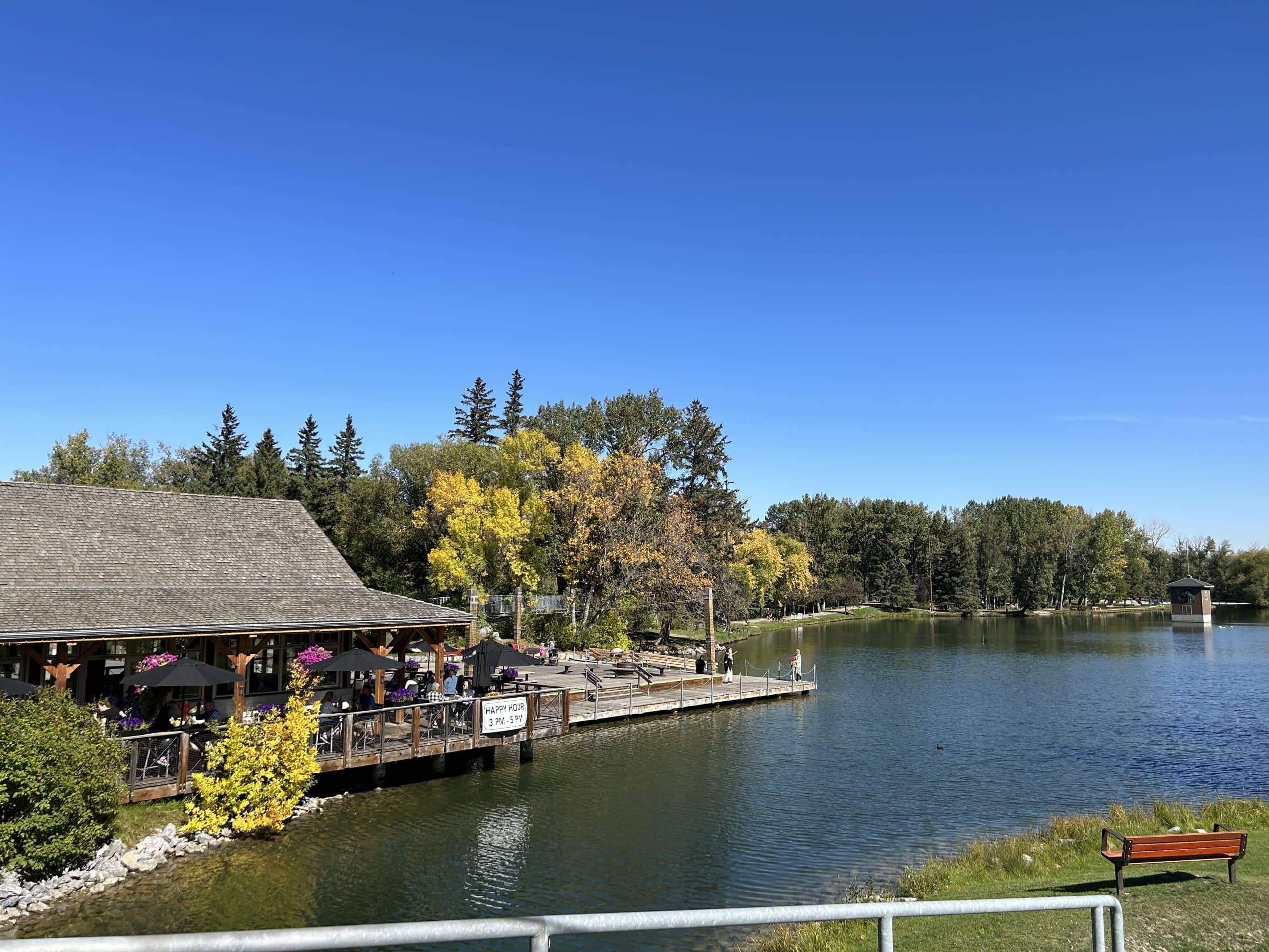 A bright and sunny day at Bowness Park in Calgary.