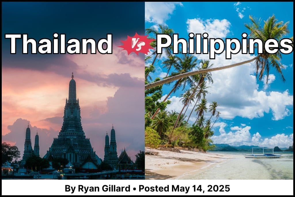 A header image split with Thailand on the left and the Philippines on the right with the title Thailand VS the Philippines.