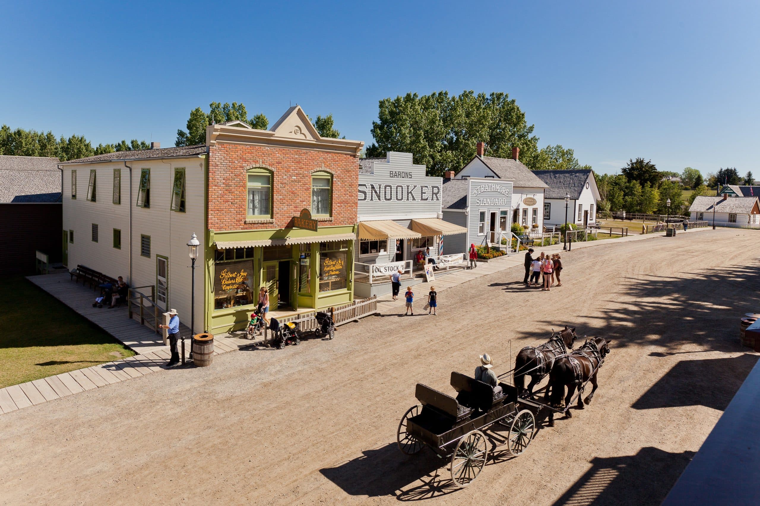 A vintage town scene at Heritage Park Historical Village in Calgary.