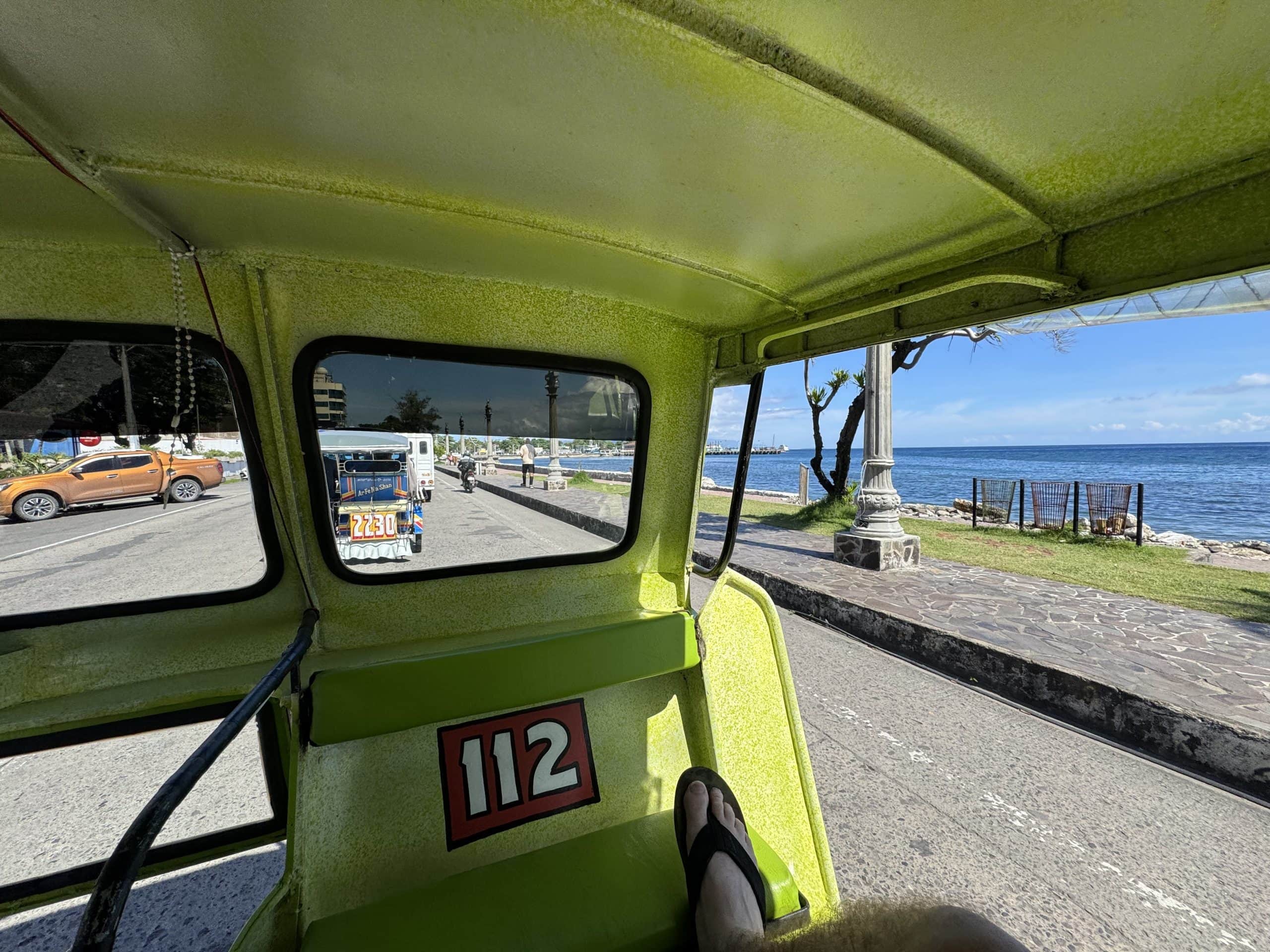 Local Filipino tricycle used for short-distance transport in the town of Moalboal, a common and affordable way to get around.