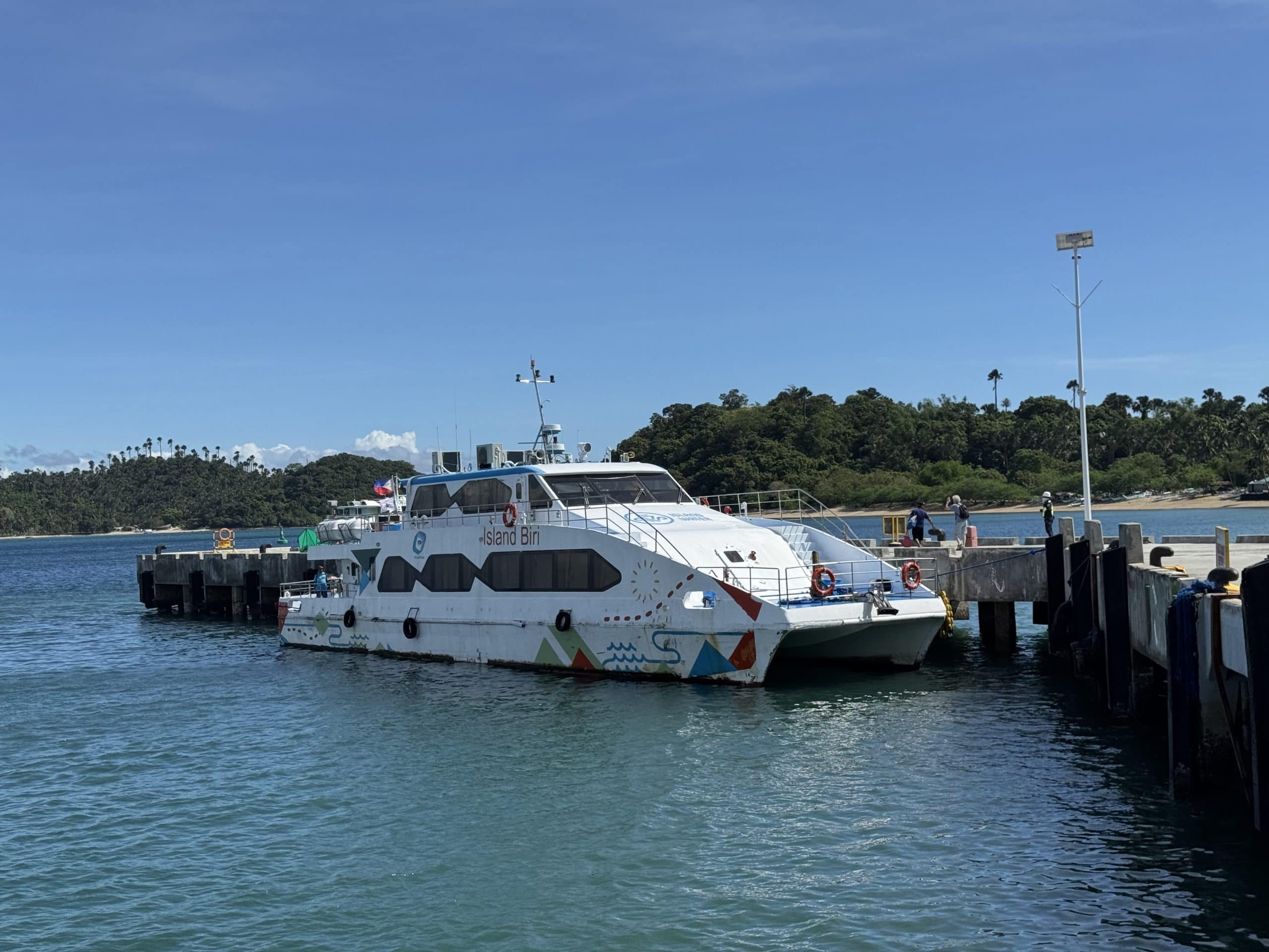Fast ferry docking at Balatero Port in Puerto Galera, Philippines, where most visitors arrive before transferring to White Beach or Sabang.