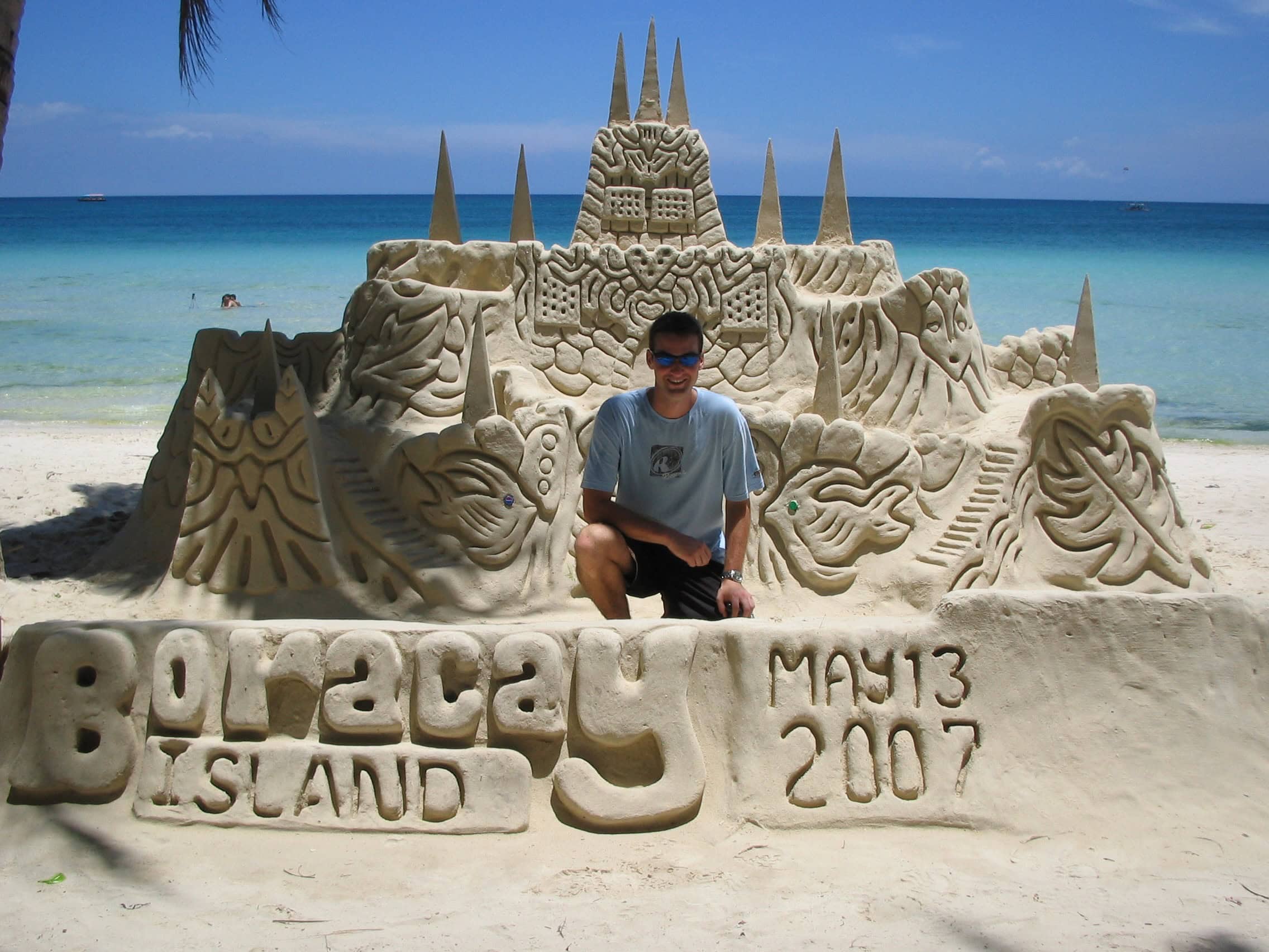 Ryan visiting White Beach in Boracay, Philippines, during his first trip to the country in 2007.