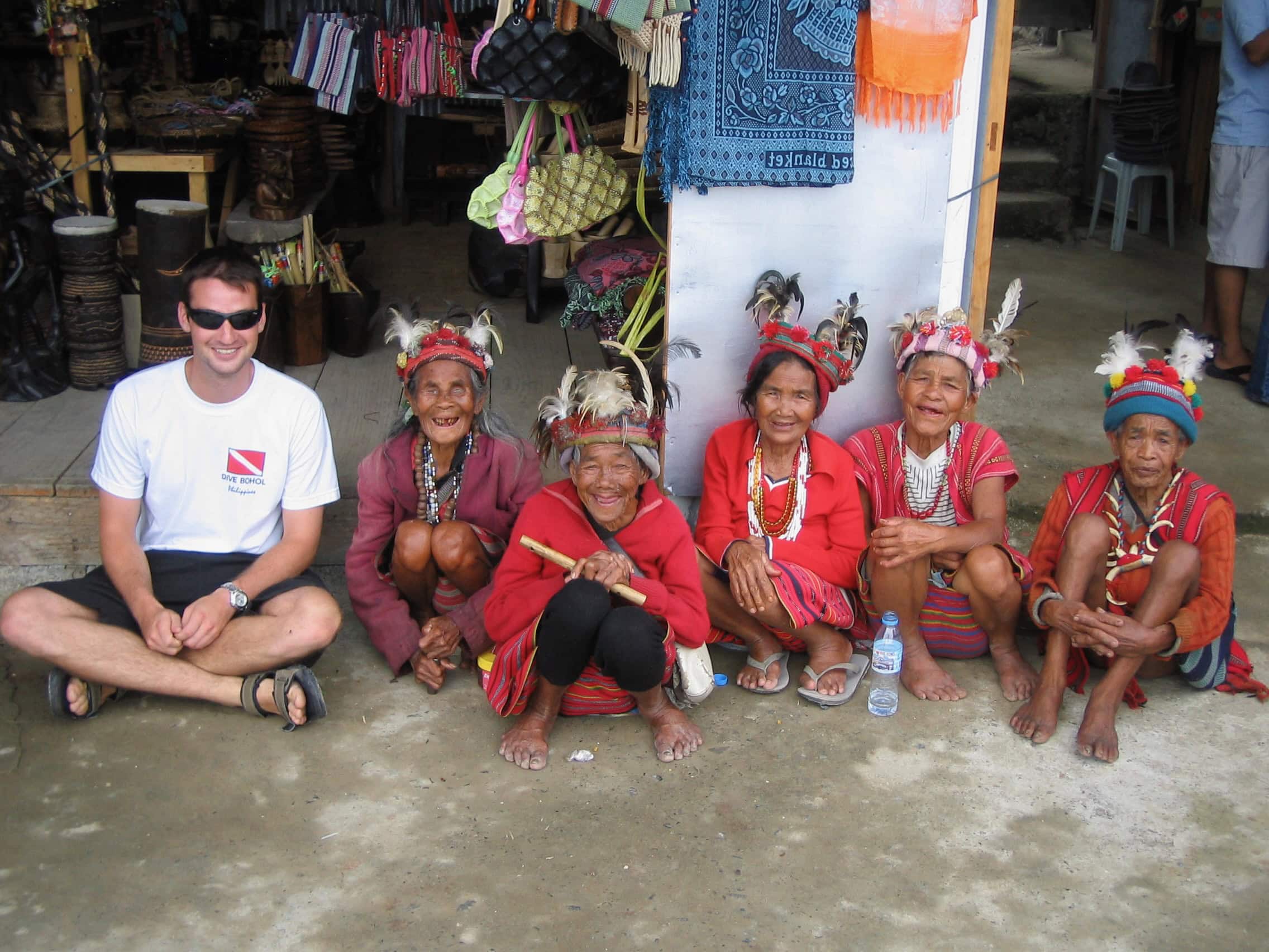 Photo from my 2007 trip to Banaue, Philippines, with local Ifugao women wearing traditional clothing near the Banaue Rice Terraces.